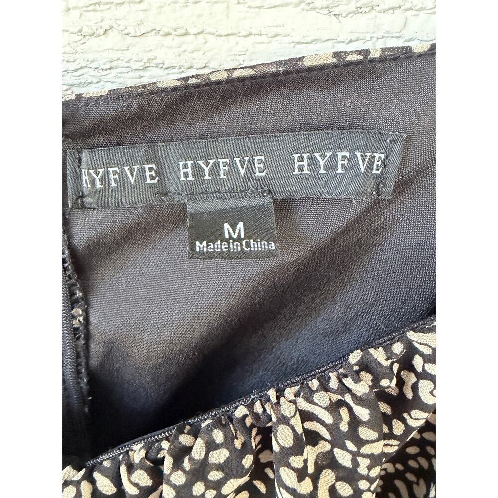 HYFVE Ruched Bodycon Mini Dress Brown Leopard Print Long Sleeve Size M - Picture 5 of 6